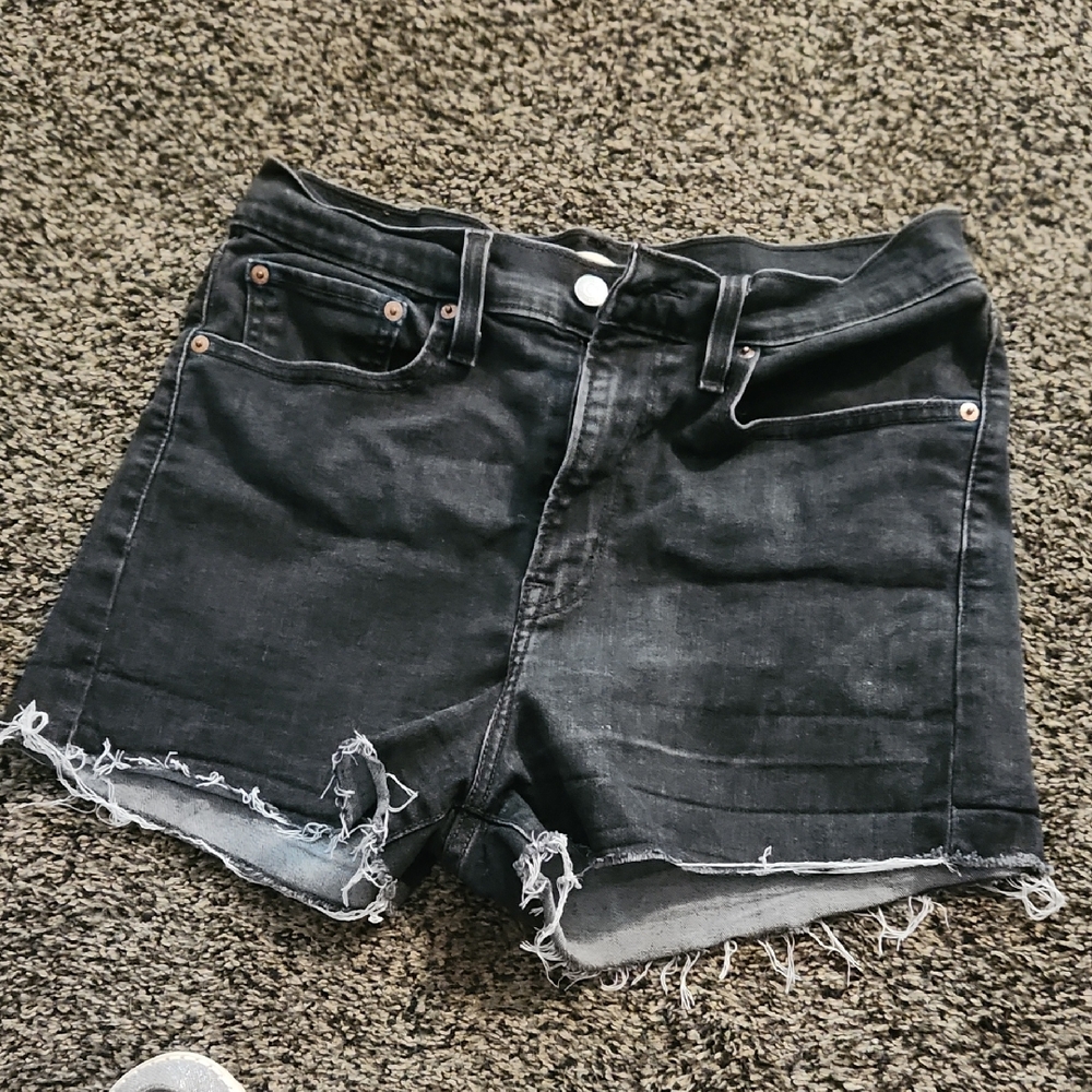 Stylish Black Denim Women High Waisted Black/grey Levi Shorts 😍